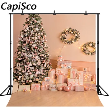 

Capisco Christmas Backdrop for Photography Tree Gift Decorations Xmas Party Supplies Photo Background Banner Studio Booth Props