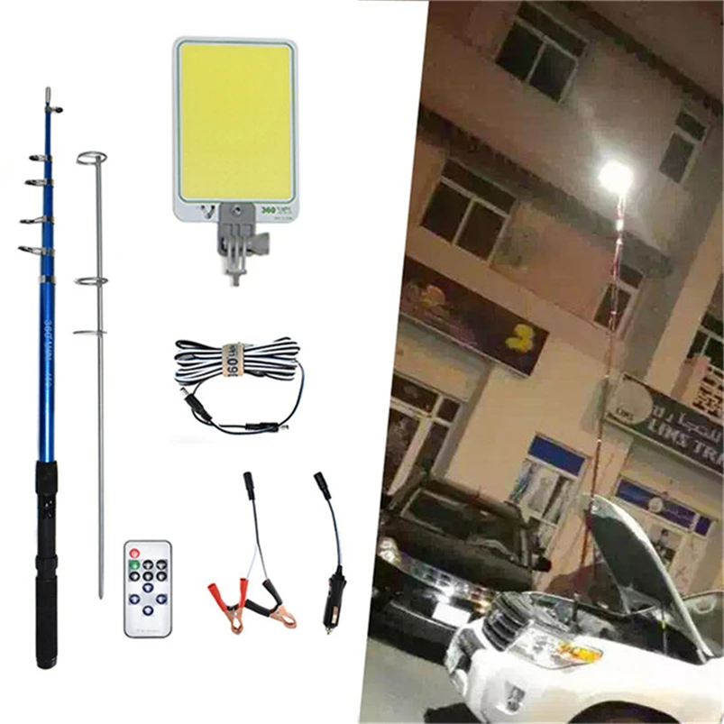 

portability led street light Spotlight Camping Tent Lantern 4.5m telescopic rod rechargeable Family outdoors Uber work light