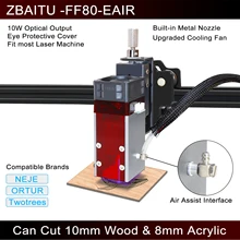 Módulo do gravador do laser, cabeça 80w do diodo do módulo do laser para a máquina de corte da gravura com capa protetora, relação da assistência do ar