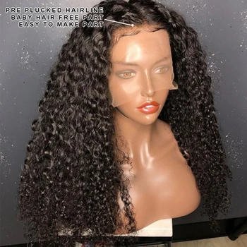 

13x6 Kinky Curly Wig Curly Lace Front Wig Long Human Hair Wig Remy Hair With Pre Plucked Baby Hairline Wigs for Black Women