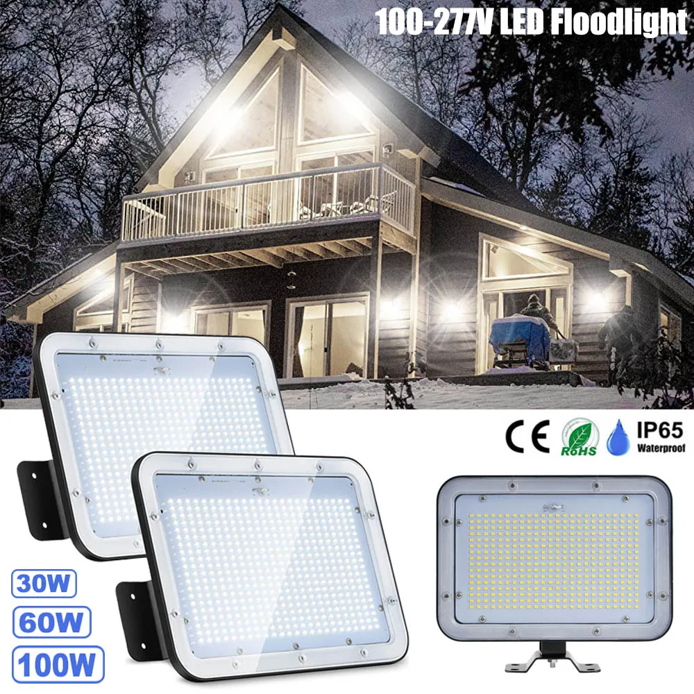 Super Bright Lighting LED Flood Light 30W 60W 100W LED Exterior Security Lights Outdoor Floodlights Waterproof Garden Lighting