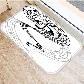 

40x60cm Cute Diy Print Floor Mat Bathroom Ground Mat Slip Door Bath Pad Rug Living Room Carpet White Color Note