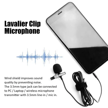 

3.5mm Hands Free Clip On Mini Lapel Microphone for Lectures Teaching Lessons Education jul 6 Professional For Phone PC Laptop