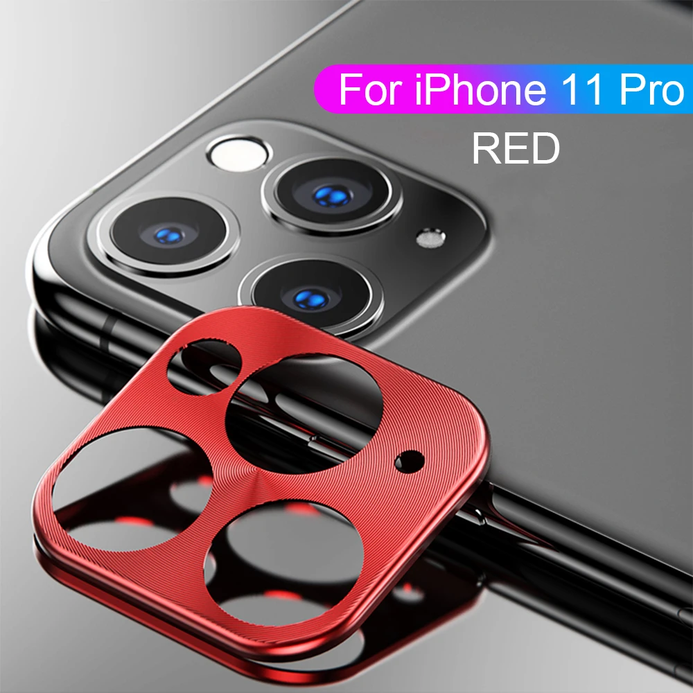 Red Для iPhone 11 Pro Max защитный чехол для камеры для iPhone 11 11 Pro 11Pro металлическая задняя защита для объектива камеры кольцевая крышка - Цвет: Red