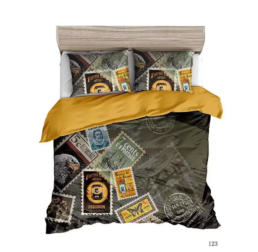3D Digtal Printed car stamps Duvet Cover High quality bedding sets four seasons Pillowcasee queen size sets