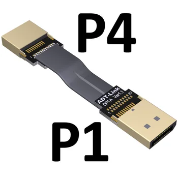 

ADT-Link P1-P4 Version Extension Cable DisplayPort 1.2 8K 4K HDR 165Hz 60Hz Display Port Angled Adapter Connector Ribbon Cord