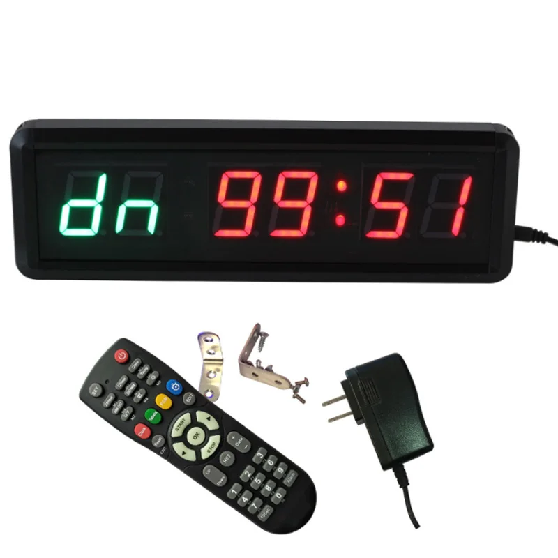 

Gym Timer 1.5 inch High Character Interval Clock for Workouts Size 11X3.5X1.4Inch W/Remote Indoor ONLY US Standard Plug