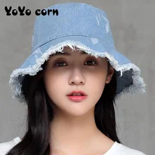YOYOCORN дамские бейсболки из промытого хлопка, японские джинсовые рыбацкие шляпы для мужчин и женщин, Корейская версия новых старых диких студенческих таз