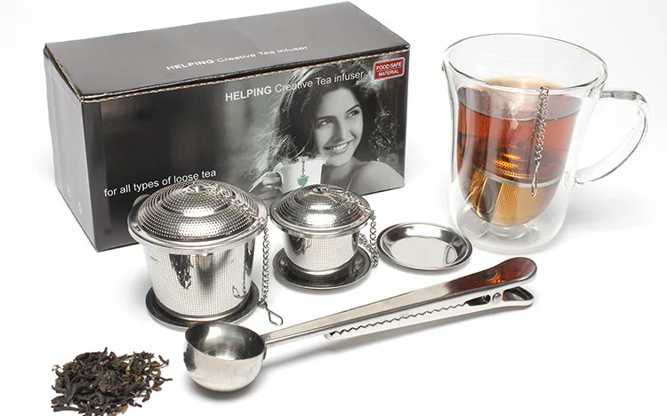 Factory Wholesale Glass Filter Stainless Steel Creative Tea Strainer Silica Gel Tea Hold Stainless Steel Tea Compartment Straine