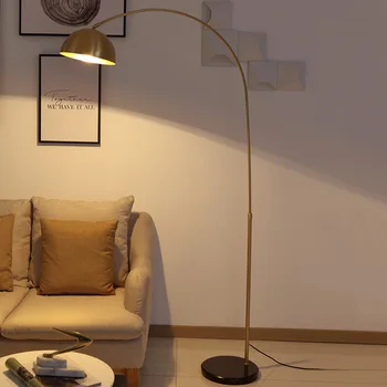 

All copper fishing floor lamp bedroom study office floor lamp Nordic living room sofa foot switch lamp vertical table lamp