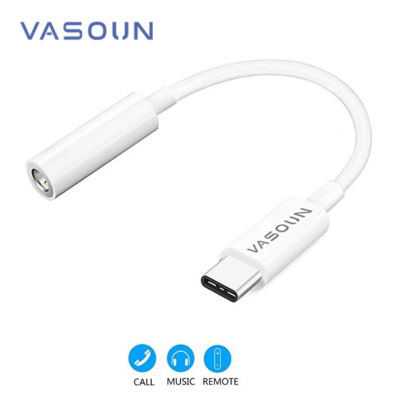 

VASOUN USB C to 3.5mm Jack Earphone Digital Audio Cable Type-C to 3.5 mm AUX Headphones USBC Adapter Converter