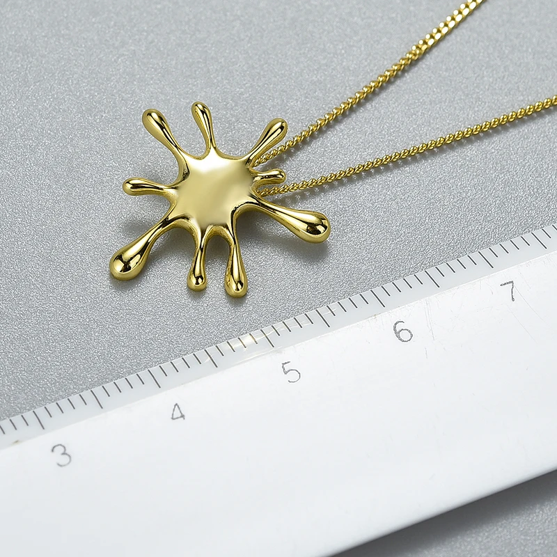 Lotus Fun Real 925 Sterling Silver Natural Creative Handmade Designer Fine Jewelry Splashing Metal Pendant without Necklace - Image 3