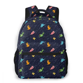 

WHEREISART School Bags Dinosaurs In Space Backpacks Plecak Teenager Boys Girls Orthopedic Satchel Dropshipping Bagpack Custom