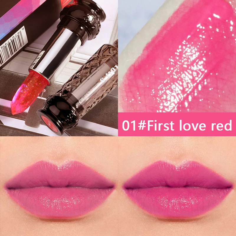Transparent Changed Color Lip Balm Pink Pintalabios Jelly Flower Makeup Temperature Lipstick Moisturizer Long-lasting Lipbalm