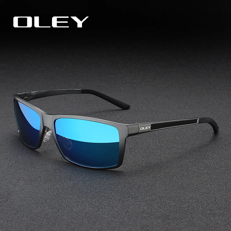 OLEY Brand Men's Vintage Square Sunglasses Polarized UV400 Lens Eyewear Accessories Male Sun Glasses For Men/Women Y7160