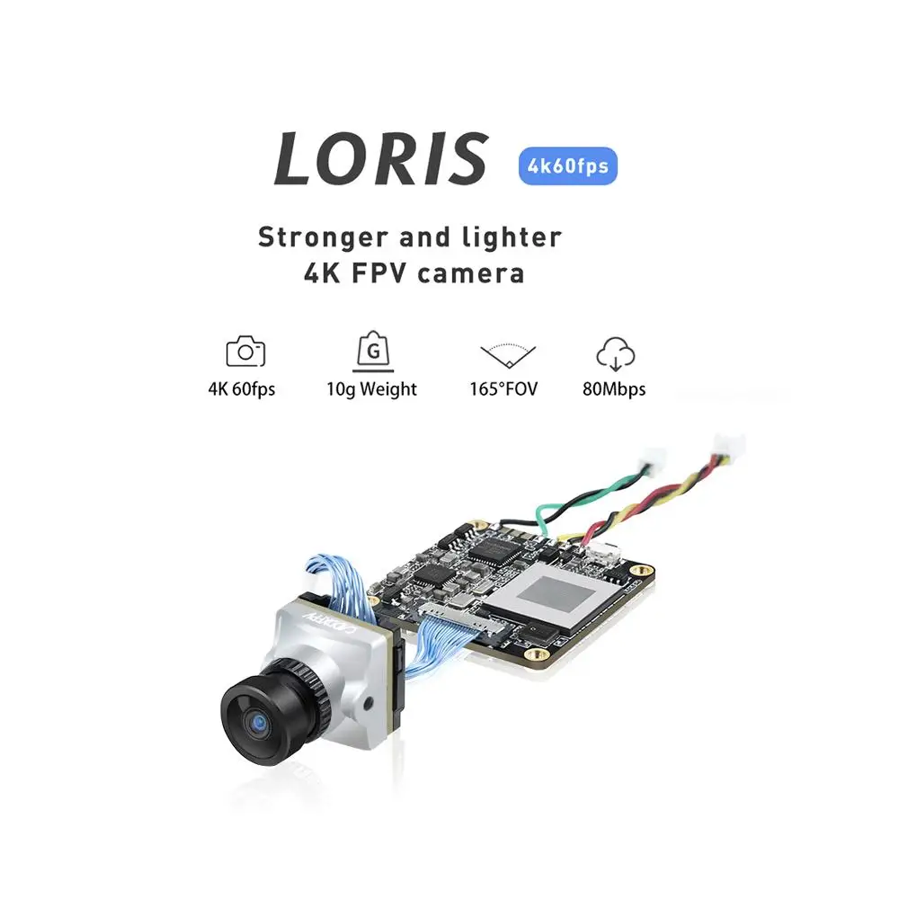 Камера Caddx Loris 4K FPV DVR NTSC/PAL регулируемая с OSD для гоночного дрона самолета