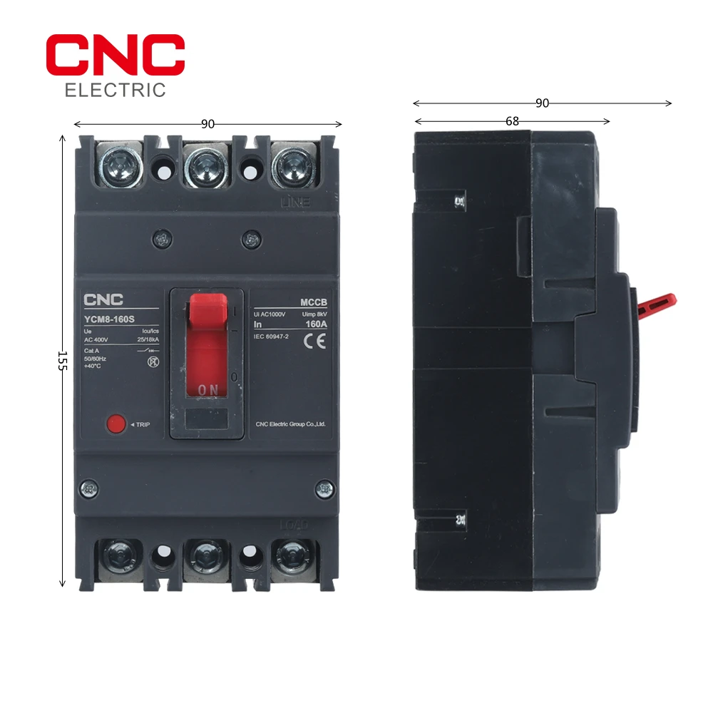 cnc ycm8 160s 3p fixo moldado caso disjuntor 01