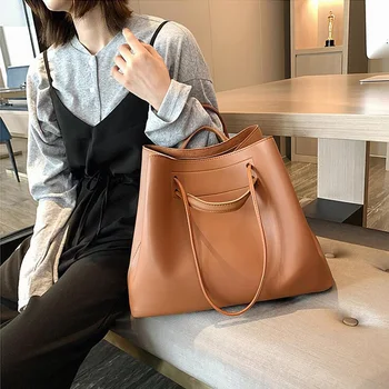 

NEW Women Tote Bag Leather Casual Handbags Female Designer Bag Vintage Big Size Tote Shoulder Bag High Quality Mujer bolsos