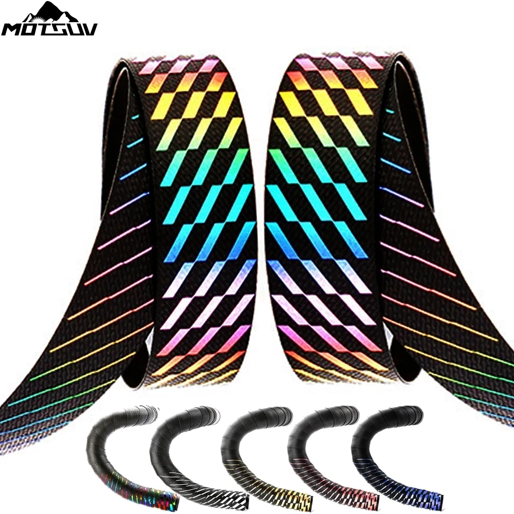 

MOTSUV Road Bicycle Handlebar Tape Diamond sequin style Handle Bar Tape Wrap Cycling Gradient Handlebar Tapes Fixing Straps