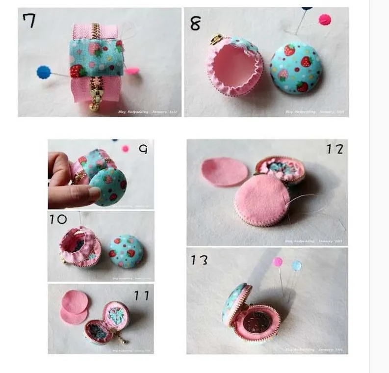 Kunststoff Handgemachte Macaron Tasche Taste Komponente Mini Stoff Dachte Taste Macaron Geldbörse Taschen Material – Detail 2