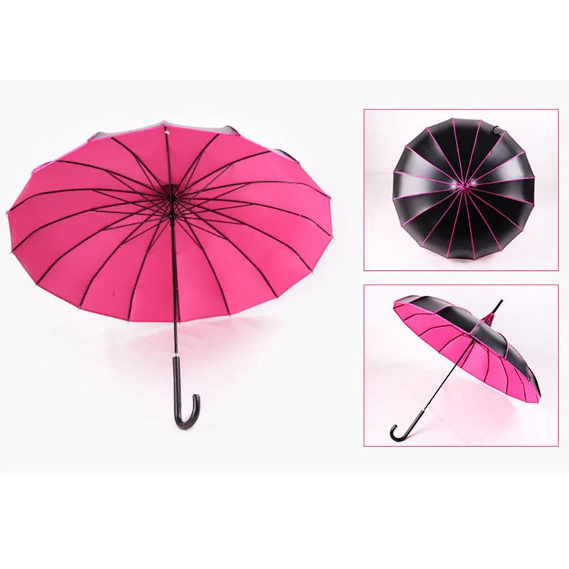 Длинный зонт пагода с ручкой, мужские черные ветрозащитные большие зонты, красные ветрозащитные портативные зонты для женщин