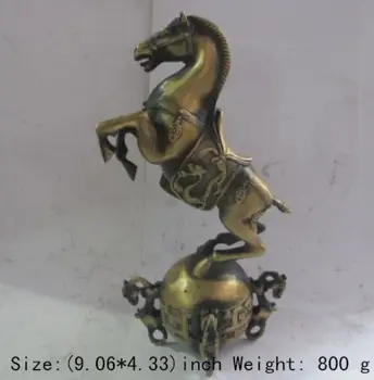 

Elaborate ancient Chinese brass god horse statue
