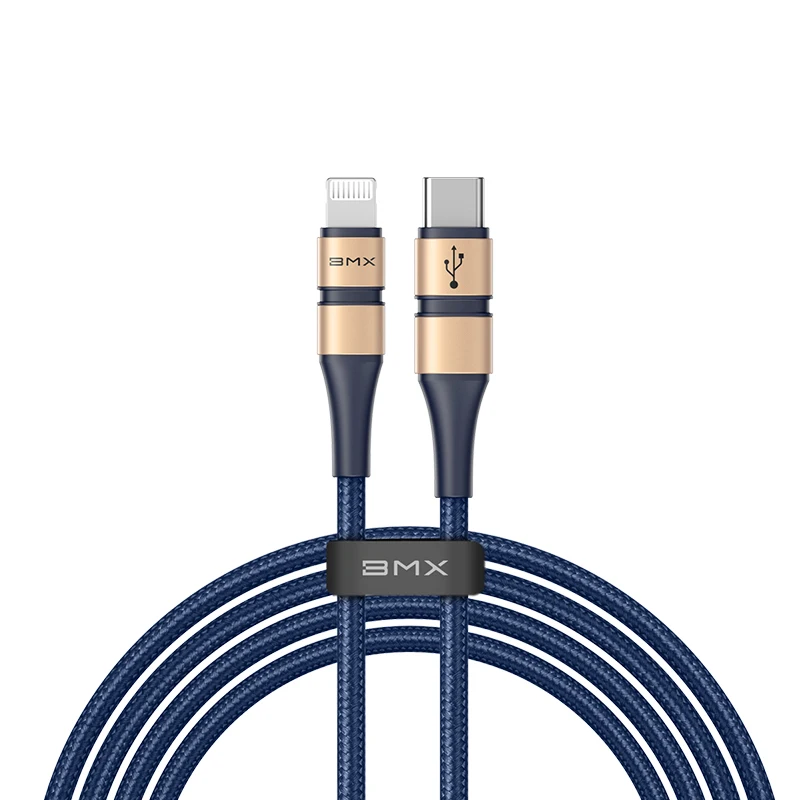 Blue BMX MFi usb type C для iPhone 11 кабель для быстрой зарядки PD 18 Вт type C кабель для iPhone 11 Pro AirPods iPad зарядный провод шнур - Цвет: Blue