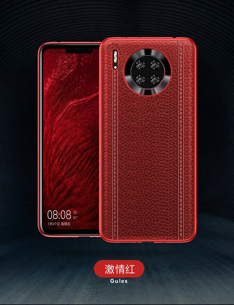 Для huawei mate 30 Pro чехол Роскошный из натуральной кожи Винтажный чехол для телефона huawei mate 30 Мягкий силиконовый чехол бампер 360 Полное покрытие