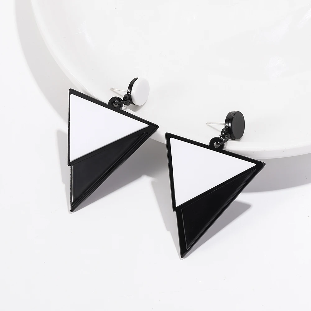 13 Styles ECO-Friendly Acetat Round Drop Earring For Women Double Layer Triangle Square Earring Gift