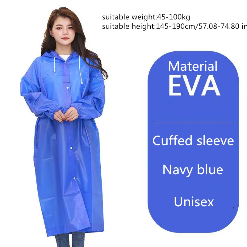1pc Fashion Women Man Raincoat Thickened Waterproof Protective Clothing Adult Clear Transparent Camping Hoodie Rainwear Suit