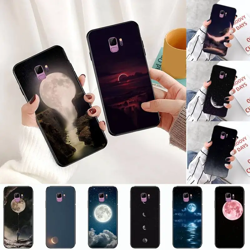 

Lovely Cartoon Starry Sky Moon Phone Case For Samsung A20 A30 30s A40 A7 2018 J2 J7 prime J4 Plus S5 Note 9 10 Plus