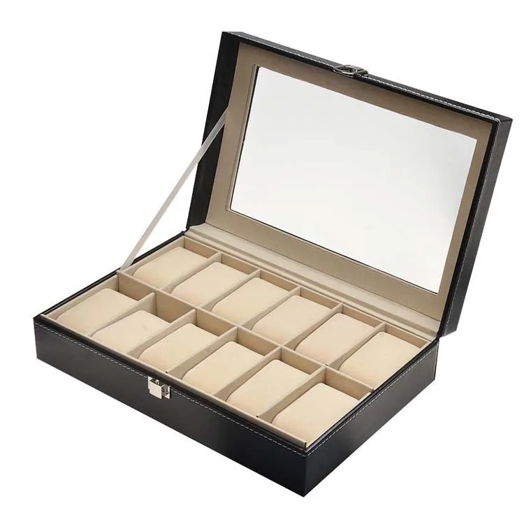

Currently Available Wholesale 12-Bit Watch Box Top Grade Wood shou biao xiang PU Leather Watch Box Production Manufacturers