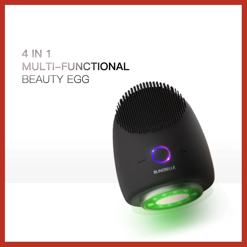 

BLINGBELLE 4 in 1 beauty equipment Sonic Vibration Face Cleaner Silicone Deep Pore Cleaning Electric Waterproof Massage Soft