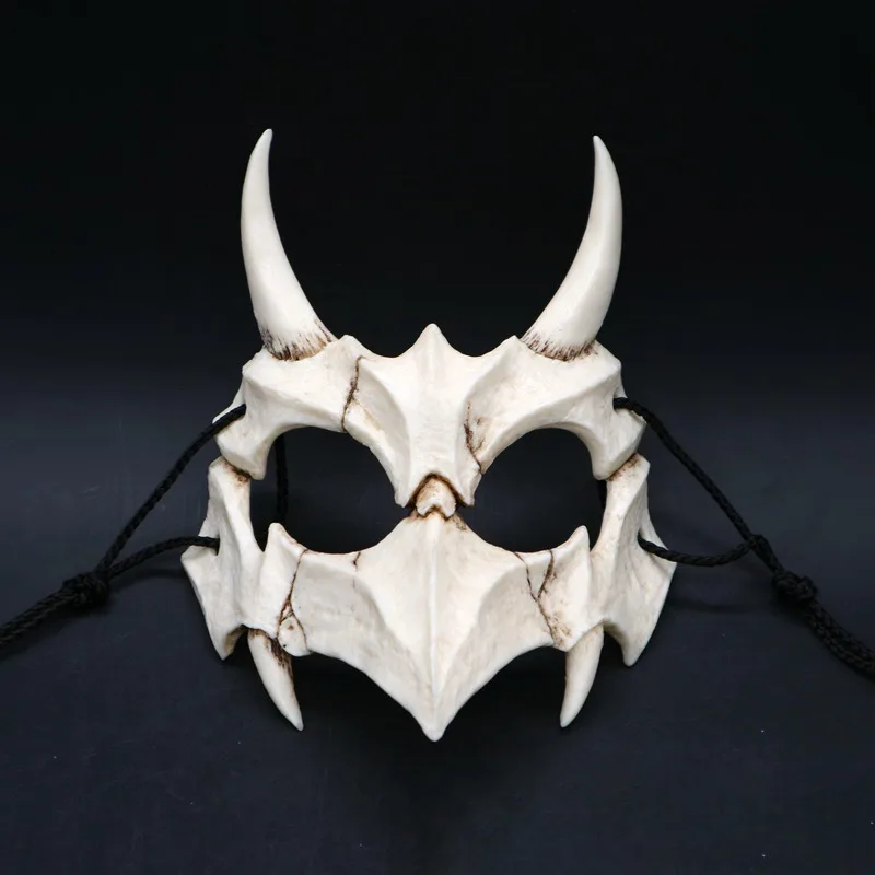 Japan Demon Samurai White Bone Mask Tengu Dragon Yaksa Tiger Resin Cosplay zh1 | Дом и сад