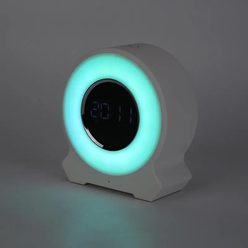 F9 Dimmable Wake Up Lamp FM Radio Function with Independent Radio Chip Alarm Clock Audio Bluetooth Bedroom Bedside Night Light