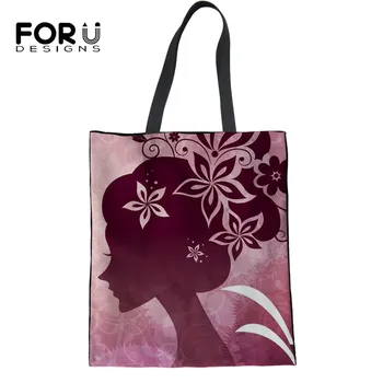 

FORUDESIGNS Pink Girls Printing 2019 New Reusable Women Shoulder Bags Ladies Canvas Crossbody Bag Female Travel Casual Handbags