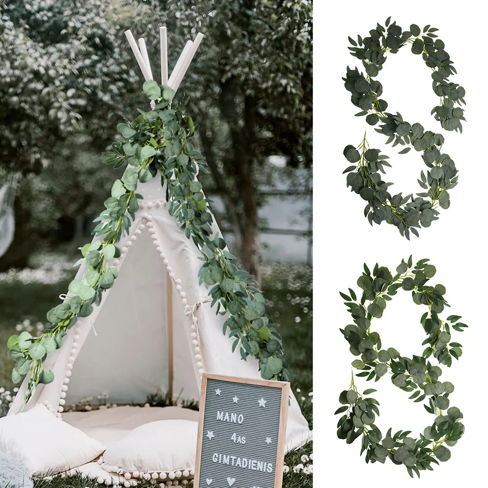 Подвесные искусственные растения гирлянда из эвкалипта листья ивы пластиковые