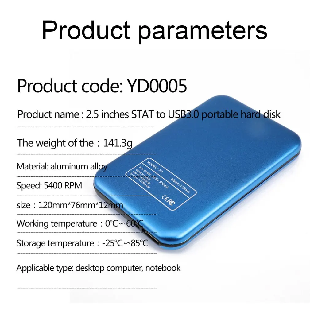  SSD Gehäuse USB3.0 SSD Externe Festplatte Fall Hohe Geschwindigkeit SSD Unterstützung UASP500GB 1TB