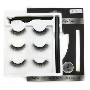 

Magnetic False Eyelashes No Glue Full Eye 3 Magnet Reusable Fake Eyelashes Natural Soft Eyelashes Extension Magnetic Eyelash Kit