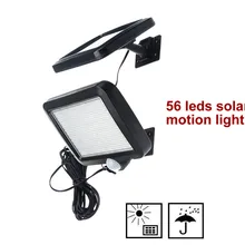 56 светодиодов солнечный светильник с разделенной панелью PIR датчик движения Уличный настенный светильник безопасности для кемпинга водонепроницаемый точечный прожектор светильник для сада