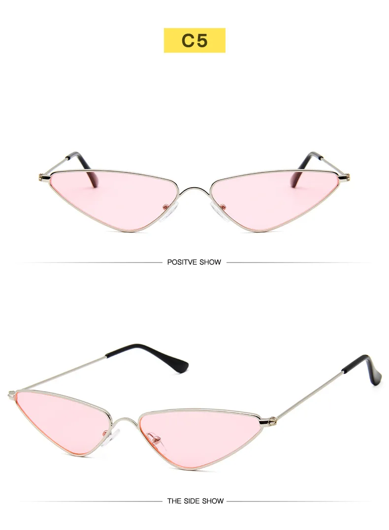 Изысканные женские солнцезащитные очки "кошачий глаз", новинка, маленькая металлическая оправа, Винтажные Солнцезащитные очки, женские очки "кошачий глаз", треугольные очки, UV400