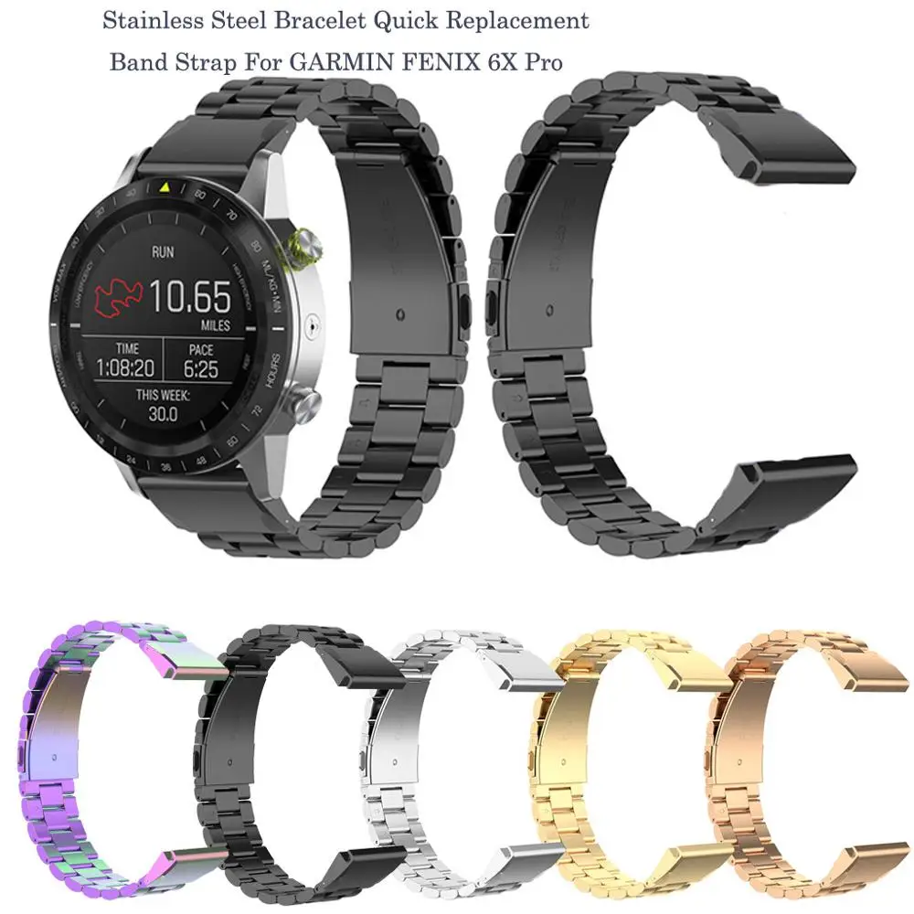 

Stainless Steel Bracelet Quick Replacement Band Strap for GARMIN FENIX 6X Pro Smart watch Bracelet Wearable accessories #917