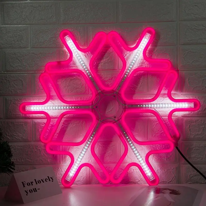 BRELONG led Метеоритный дождь Снежинка огни свадьба бар уличная декоративная подсветка рождественские светящиеся снежинки огни 60 см 1 шт - Испускаемый цвет: Розовый