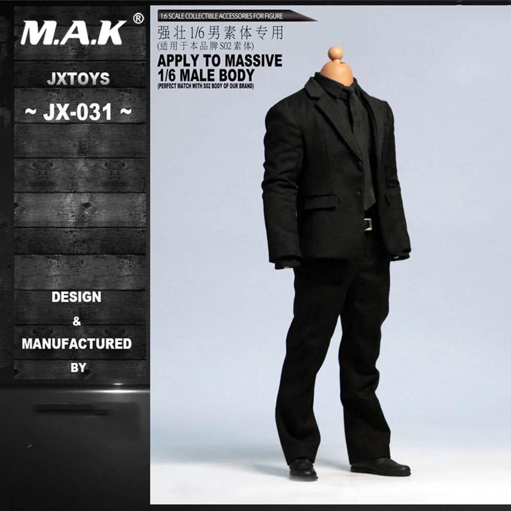 1//6 Black Vest Pants w// Belt for 12/'/' Hot Toys Dragon TTL Male Action Figure