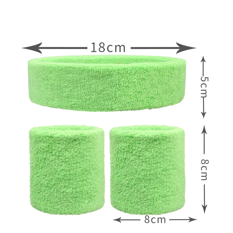 2PCs Wrist Sweatband+1PC Headband Elastic Sport Wristband Gym Wrist Brace Support Sweat Band Tennis Volleyball Protector