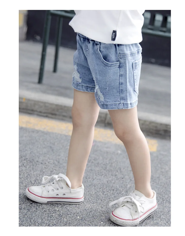 Childrenswear Children Elastic Denim Shorts New Style Children Summer Thin Section Men And Women Baby Korean-style Pants Fa