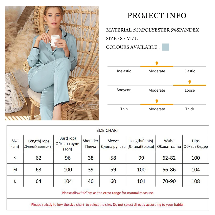 Waliicorners Women Pajama Satin Winter Home Suit Sets Double Pockets Long Sleeve Sleepwear Silk 2 Piece Set 8 Hc7df5a29088b4e539d0e1bbb5954e8e6h