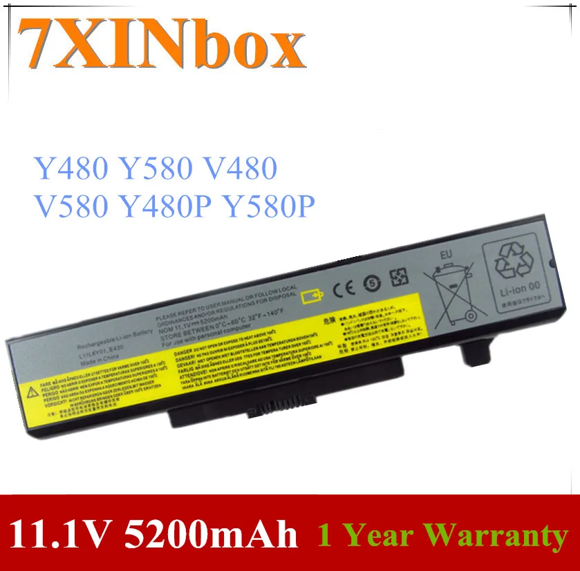 Батарея 7XINbox 11 1 В 5200 мАч L11N6R01 L11N6Y01 L11P6R01 L11S6F01 L11S6Y01 для Lenovo IdeaPad Y480 Y580 V580 Y480P Y580P |