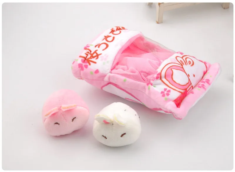 Bag of Chicken Bunny Rabbit Pudding Plush Keychain Toys Dolls Kawaii Yellow Chicken Rabbits Animal Dolls Key Bag Pendants 10pcslot 10 x 13cm (3)