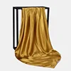 Foulard Hijab en Satin de Couleur Unie pour Femme, Châle Carré de 90cm pour Cheveux